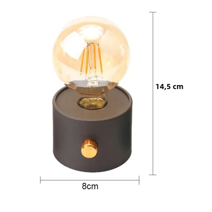 Lámpara Nocturna LED En Forma De Bulbo Retro Iluminación Para Dormitorio Y Corredor Batería Incluida Para Oficina Y Habitación De Bebé - 1