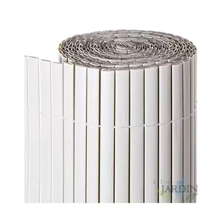Suinga Cañizo PVC Blanco Doble Cara 1.2x3m - Ocultación Jardín - 1