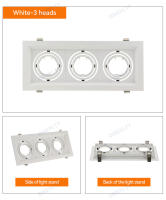 Soporte De Techo Recipiente Negro Cuadrado Ajustable Con Enchufe GU10 O Base MR16 Para Lámparas LED Y Halógenas Instalación Integrada - details 10