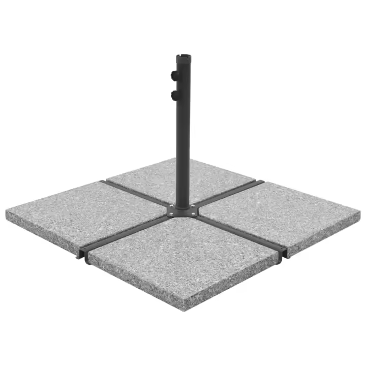 vidaXL Base de Sombrilla Granito 47x47x4,5 cm Pie Soporte Parasol Jardín Color Gris,  Negro, - 1