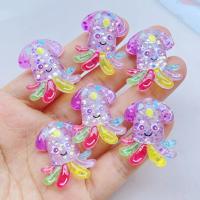 10Pcs Encantadores Resina Cartoon Pulpo Calamar Estrella De Mar Pez Serie Partes Planas Para Adornos De Cabello Accesorios - details 7