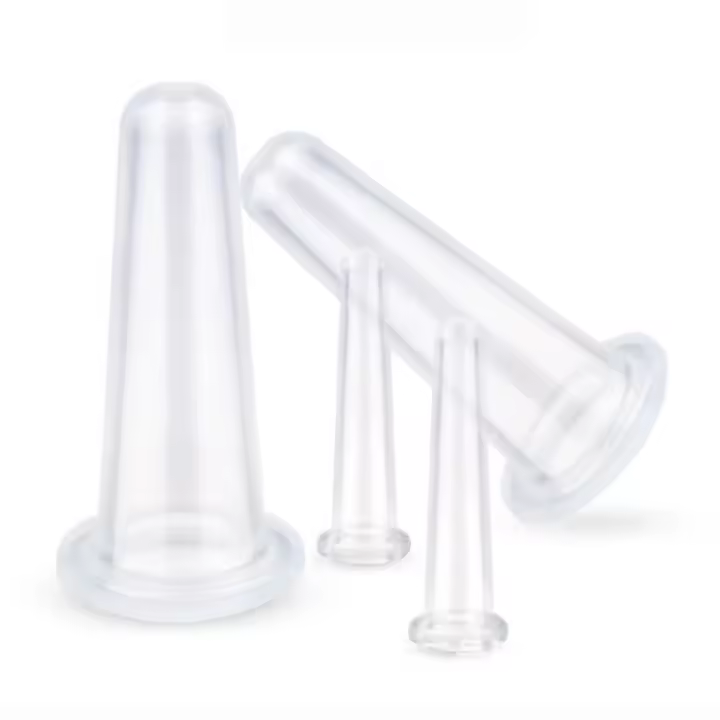 4PCs tazas de masaje facial de silicona Dispositivo de ventosas, juego de ventosas faciales - 1