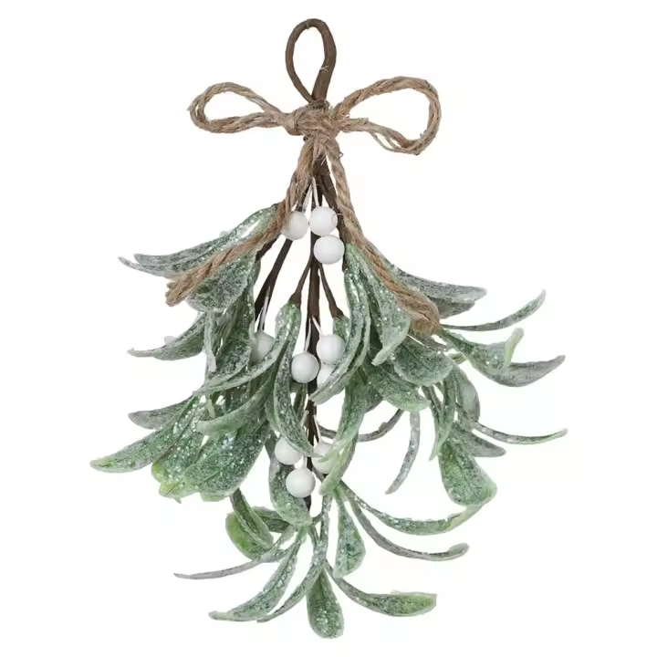 Falsas Ramas De Mistletoe Artificiales Con Efecto De Niebla Decoración Festiva Para El Hogar Y Navidad Ramas Duraderas De Flores Artificiales Para Uso Interior En Invierno - 1