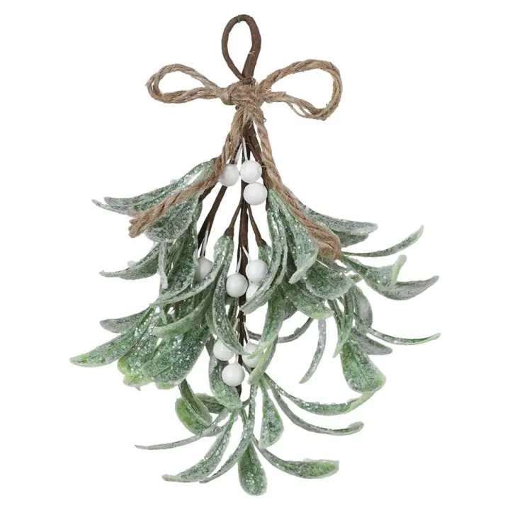 Falsas Ramas De Mistletoe Artificiales Con Efecto De Niebla Decoración Festiva Para El Hogar Y Navidad Ramas Duraderas De Flores Artificiales Para Uso Interior En Invierno - 1