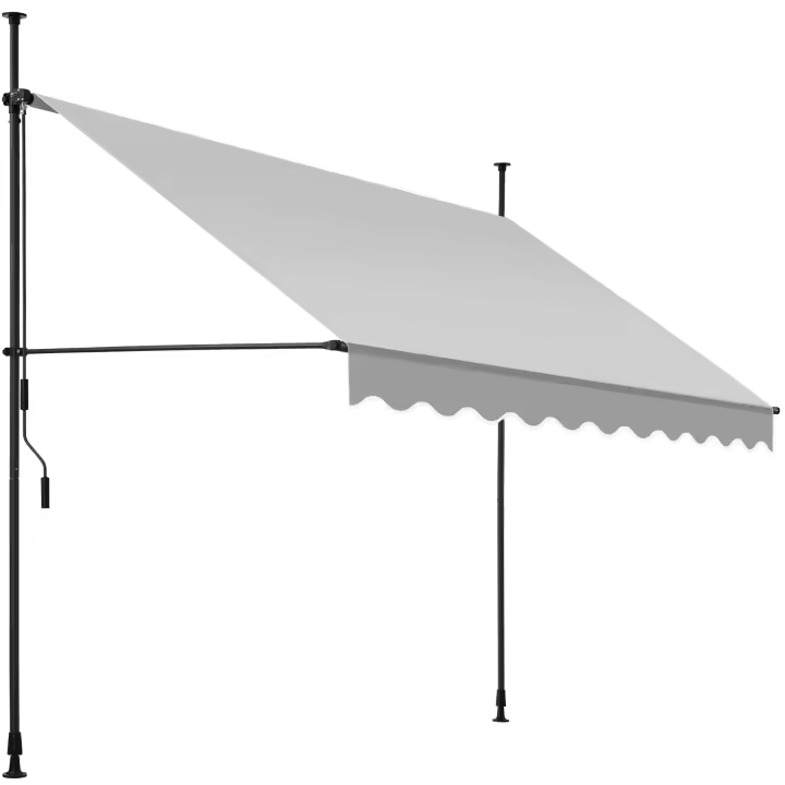 Tectake - Toldo plegable para balcón con manivela, ajustable en altura  Funcional  Estructura de acero con revestimiento en polvo con cilindro de aluminio ligero  Barras telescópicas con pies roscados para un montaje rápido y sencillo - 1