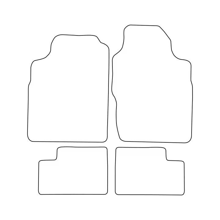 Juego de alfombrillas de terciopelo para Ford Escort V 3 puertas 1990-1995 - acabado negro - 1