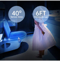Luz Nocturna Para Inodoro Con Sensor De Movimiento LED 8 Colores Cambiantes Ilumina El Inodoro Y El Grifo Del Baño Luz De Noche Para El Baño - details 8
