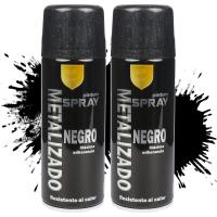 Pintura Spray Metalizado Blanco Brillo y Negro Metalizado Profesional 200ml Adecuado Metal Madera y Plástico - details 0