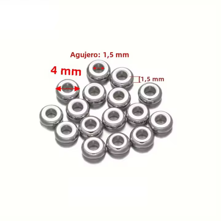 50pcs Bolas De Espaciador De Acero Inoxidable Para Pulseras Y Joyería DIY Suministros De Encantos Y Accesorios Para Creación De Joyas - 1