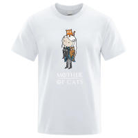 Camiseta De Algodón Para Hombre Con Impresión Divertida De Madre De Gatos Estilo Casual Transpirable Y Cómoda Para El Verano - details 0