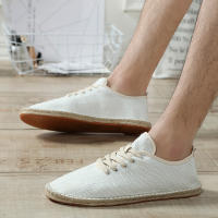 Zapatos Planos Casuales De Lino Clásicos Para Hombres Y Mujeres Mocasines De Canvas Moda Zapatería Pesca Talla Grande - details 6