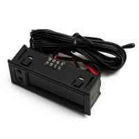 Medidor De Voltaje Y Temperatura Para Vehículo 3 En 1 Panel De Medidor Digital LED Rojo/Azul Verde 12V Para Coche Electromóvil Y Motocicleta Con Reloj - details 2