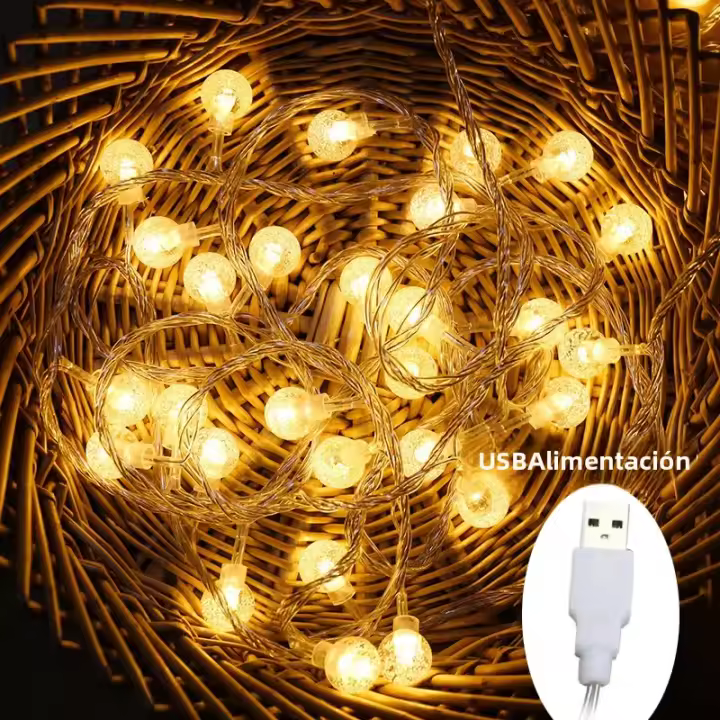 Luces De Navidad DIY Con Cristales Multicolor Y LED Calientes Cadena De Luces USB Para Bodas Jardines Y Decoración De Vacaciones - 1