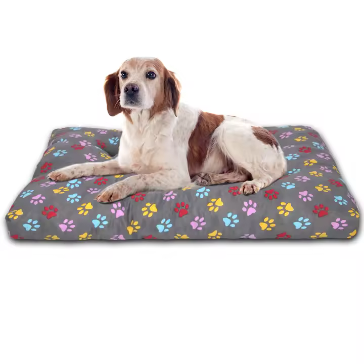 Cama de Mascota, Colchón para Perro,  Relleno de Espuma para Interior y Exterior. Colchoneta Reversible Estampada - 1