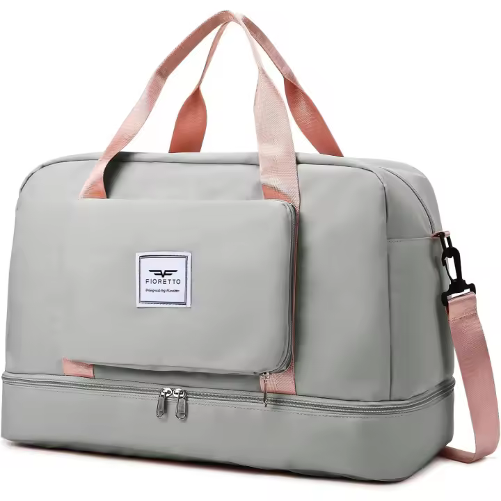 Bolsa de fin de semanaplegable, Bolsa de hospital para pasar la noche with compound para Zapatos y Bolsones para artículos húmedos, Bolsa de Lona resistant al agua para Gimnasio, Bolsa de viaje para Mujeres y Hombres - 1