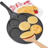 Sartén antiadherente para panqueques para un desayuno perfecto, sartén antiadherente de dibujos animados de siete agujeros fácil de limpiar para el desayuno en casa, sartén para freír, sartén para hornear, sartén de artefacto - details 5