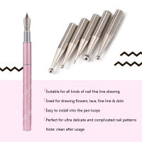 Lápices De Arte Para Uñas De Precisión Metálicos Con Punta Para Puntos Y Líneas Para Dibujo Y Decoración De Uñas Color Rosa Y Plateado - details 3