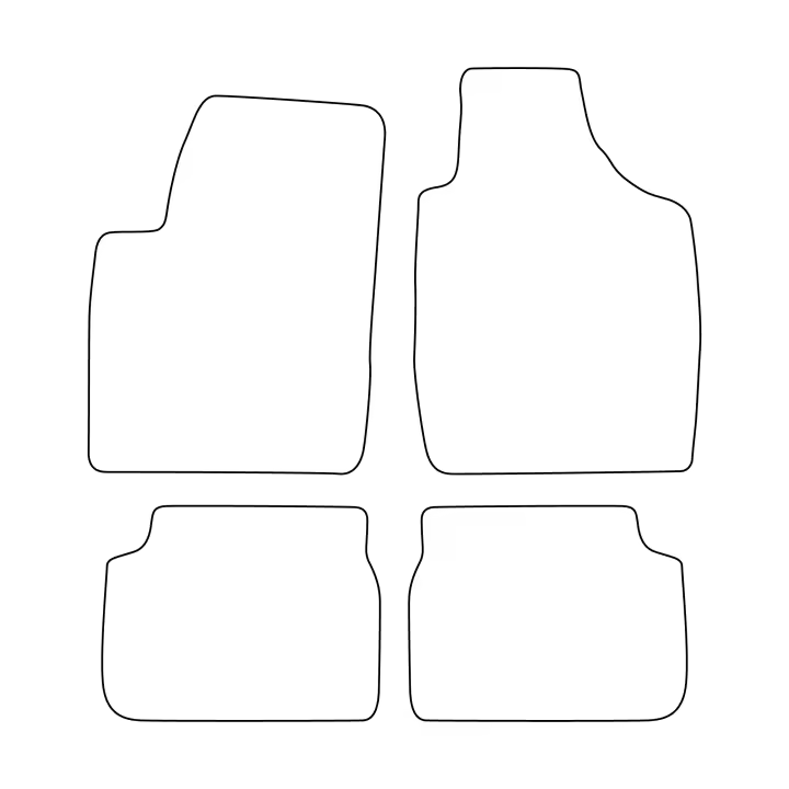 Juego completo de alfombrillas de terciopelo para Kia Rio I 2000-2005 - acabado negro - 1