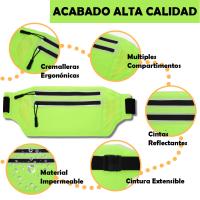 Bolsa Cintura Deportiva, Riñonera Ajustable con Cremallera, Hombre Mujer Mochila Cinturón Color Puro, Bolsa Riñonera Deporte Elástico Running Belt, Soporte para Teléfono 24*13cm - details 2