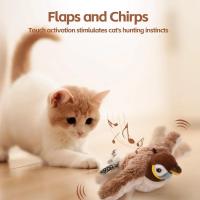 Juguete Interactivo Para Gatos Recargable Con Pájaro Silbante Y Batiente Sin Volar Con Nepote Para Gatos De Interior Juguete De Peluche Activado Al Tocar - details 0