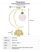 Lámpara Nocturna LED En Forma De Luna Y Estrella Decoración Para El Hogar Material De Hierro Pequeño Regalo Con Luz De Corazón - details 0