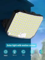 Lámpara De Pared Solar Con Sensor De Movimiento Y Control Remoto 118LED Para Jardín Y Calle Decoración Exterior Emergencia - details 0