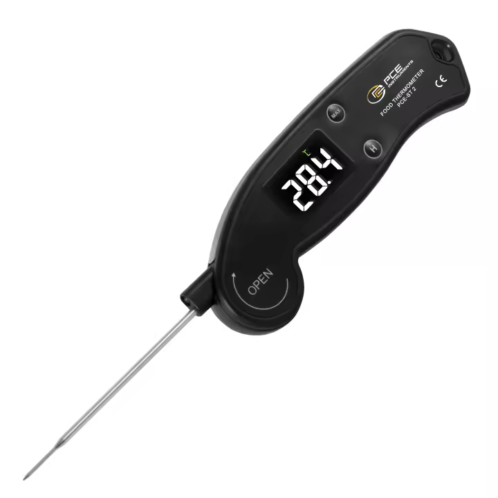 Termómetro para alimentos con función MIN, MAX y HOLD / Sonda desplegable / Linterna LED / Rotación automática de la pantalla / Carcasa de plástico ABS / Soporte magnético / PCE Instruments - 1