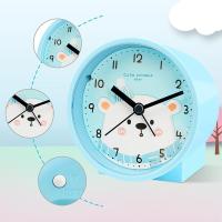 Despertador silencioso de animales con luz nocturna para niños,Despertador infantil simpático estampado ,Despertador analógico de cuarzo sin tic-tacBonito Reloj de escritorio,Decoración del hogar (osito,conejo y zorro) - details 1