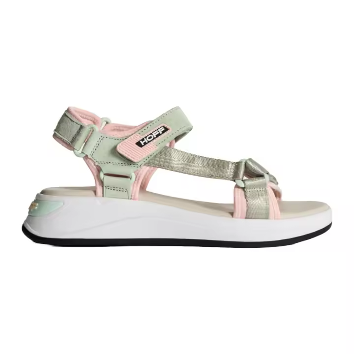 Sandalias Deportivas Hoff Barrow Verde y Rosa con Doble Tira Ajustable - 1