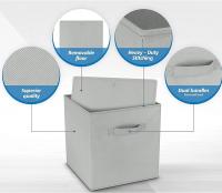 Caja de Almacenaje Plegable, de 31x31x31cm, 11 Colores, Cajas organizadoras en Tela, Caja para organizar Ropa, Juguetes y Sábanas en Armarios - details 5