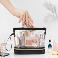 Bolsa de cosméticos transparente, multifuncional, de gran capacidad, de PVC, para guardar cosméticos, portátil, de viaje, con separación de ropa seca y húmeda. - details 7