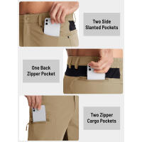 TACVASEN Pantalones Cortos Ligeros Para Hombre Verano Trabajo Camuflaje Múltiples Bolsillos Secado Rápido Pesca Senderismo - details 2