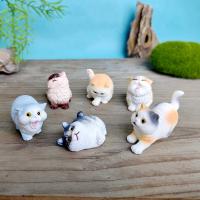 Set De 6 Figuras De Gatos Y Perros Adorables En Resina Para Decoración De Jardín Fae Tirado Miniatura Para Bonsái Y Microlandscape - details 3