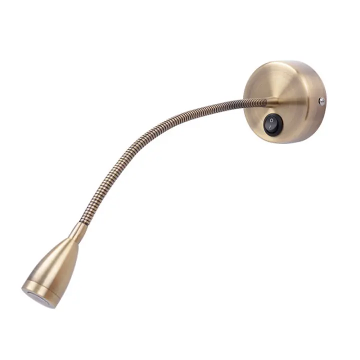 Flexible de pared luces lectura/dormitorio lámpara con interruptor, 1*3 Vatios Del Cree Led, MY-b031 bronce [Clase energética A ++] - 1