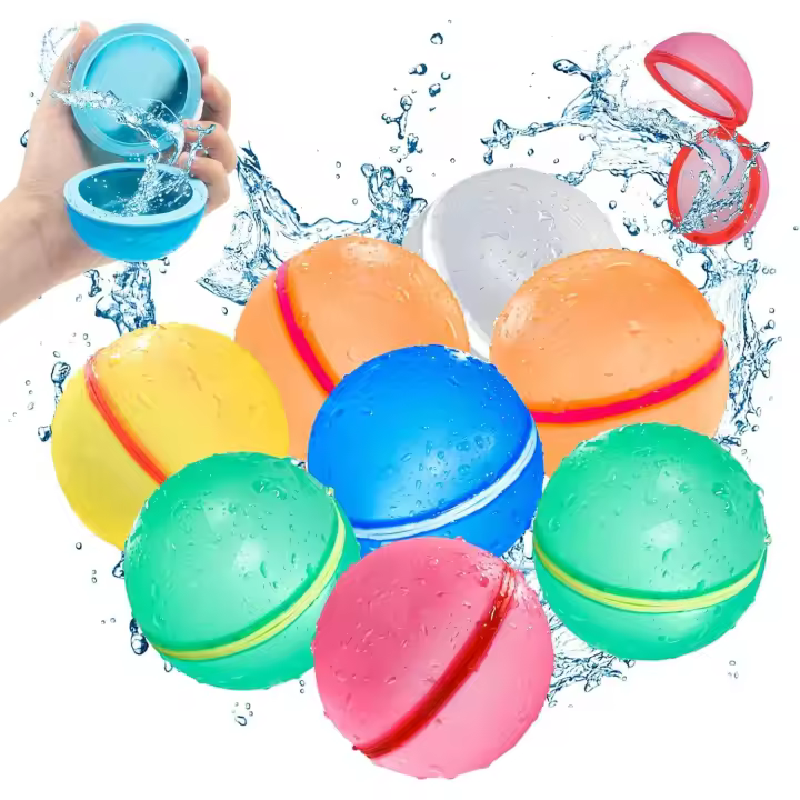 Globos de agua reutilizables, de silicona sin látex, con bolsa de malla, autosellantes y de llenado rápido, para niños y adultos, para exteriores, familia, jardín, juegos acuáticos de verano (8 unidades) - 1