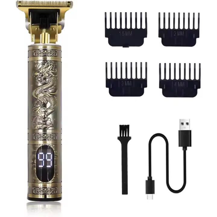 Tagliacapelli Maquina Cortar Pel, Cortapelos Hombre con Hoja T Impermeable y 4 Peines-Guía Recortadora de Pelo con Pantalla Digital LCD Recortadora Maquina de Cortar el Pelo para Familia y Peluquería - 1