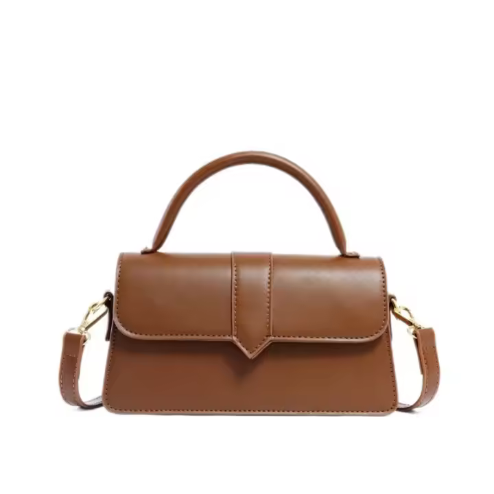 Bolso De Hombro Para Mujer En Cuero PU Moda Bolso Cruzado Vintage Bolsa De Mancuerna Cuadrada Satchel Negro Estilo Fashion - 1
