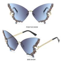 Gafas De Sol Vintage Para Mujer Con Diamantes Y Mariposa Lentes Plateados Gafas De Moda Bling Oversize Unisex - details 12