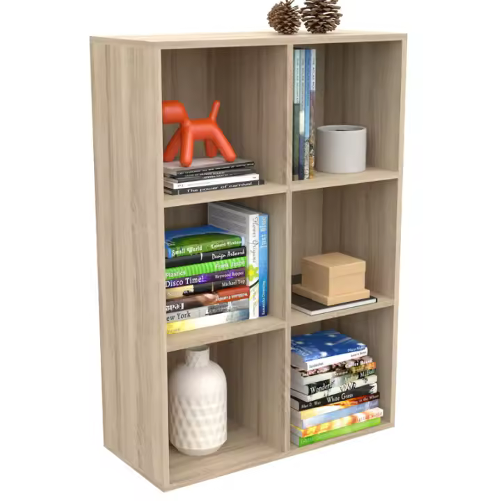 Dormidan Librería Estantería Biblioteca con 6 Compartimentos - 1