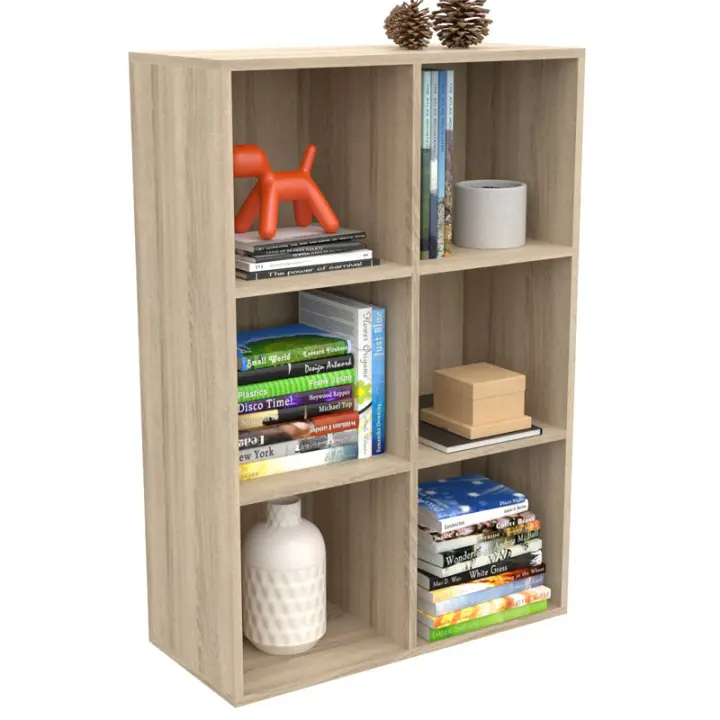 Dormidan Librería Estantería Biblioteca con 6 Compartimentos - 1