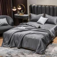 Sábana De Seda Lavada 100% Para Verano Con Bordado Suave Y Frío Almohadilla De Cama Seda Suave Y Fría Para Uso Doméstico Y Hotel - details 9