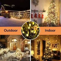 Luces Solares Para Navidad Cadena De Luces Exteriores Impermeables Con Cable Verde De 8 Modos Decoración De Árbol Y Jardín - details 4