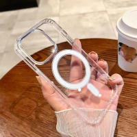 Funda Magnética Para iPhone Con Carga Inalámbrica Compatible Con Magsafe Transparente Antigolpes Resistentes a Los Choques Para iPhone 11 pro Max Hasta iPhone 15 Air - details 7