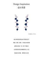 Zenyth-pendientes largos de Plata de Ley 925 para Mujer, Aretes curvados trenzados de encirita Rosa y Azul, ropa de moda para vacaciones y citas, regalo - details 1