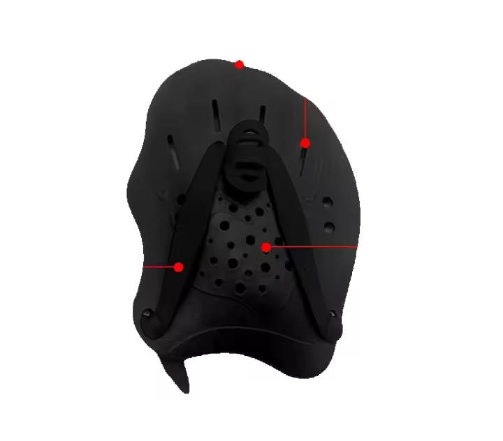 1 par Paletas de Mano para Natation Paletas de Natation con Corretas ajustables entrenamiento de fuerza Ayuda pool para adultos Niños unisex Negro - 1