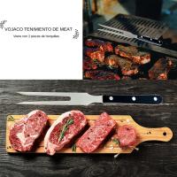 2 Pcs Palillo De Carvado De Acero Inoxidable De 10 Pulgadas Para Barbacoa Herramientas De Cocina Resistentes Al Calor Fácil De Limpiar - details 3