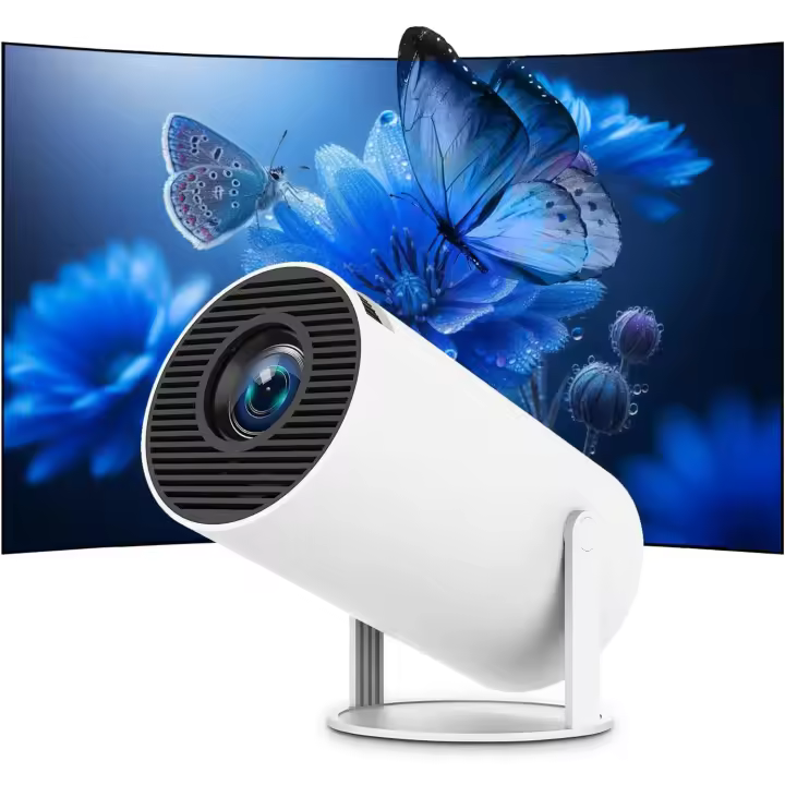 Mini Proyector Portátil 4K 1080P Full HD Compatible con Android 11 y Netflix - WiFi 6, BT 5.0, Rotación 180°, Pequeño Proyector de Cine en Casa con Corrección Keystone Automática - 1