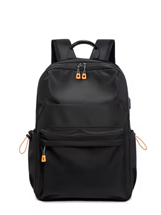 Mochila Casual Para Hombres De 14 Pulgadas Multifuncional Con Carga USB Impermeable De Tela Oxford Estudiante Escuela - 1