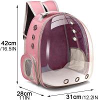Portadores de mochila de gato, mochila de burbuja para mascotas, mochila de cápsula para mascotas transpirable Aerolínea aprobada espacio pequeño (rosa) - details 0
