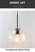 Lámpara Colgante De Vidrio Sférico Minimalista Nórdica En Ambar Fumé Gris Con Metal Antiguo Dorado Para Decoración Interior - details 5